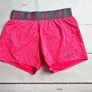 Nike Girls Athletic SPorty Workout Graphic Logo Elastic Waist Shorts Sz XL